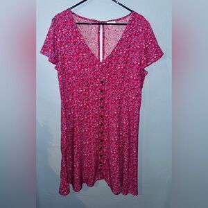 Mason and Belle Mini Dress Red Floral XL